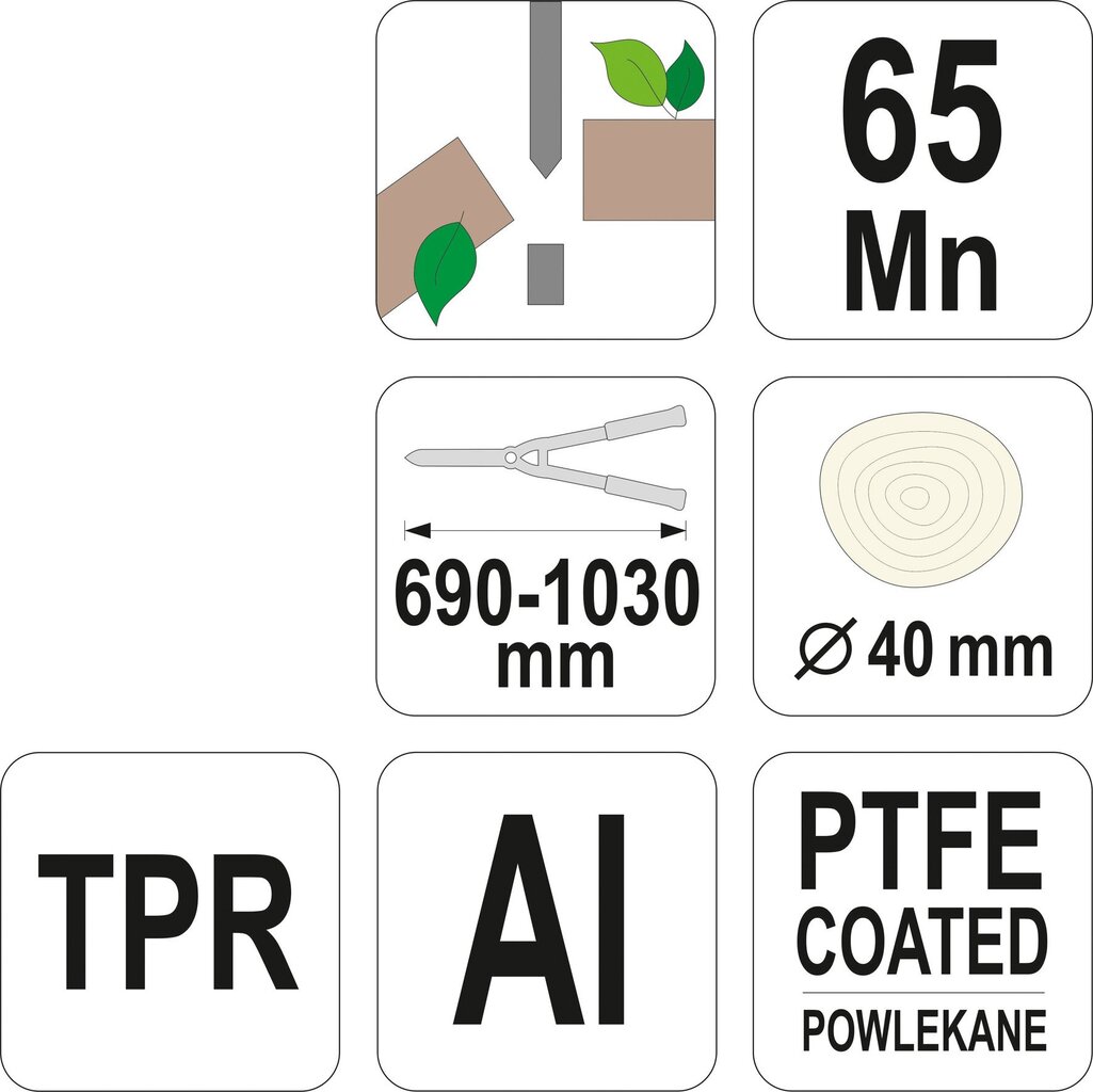 Sekatorius teleskopinis 690-1030mm Flo 99113 kaina ir informacija | Sodo įrankiai | pigu.lt