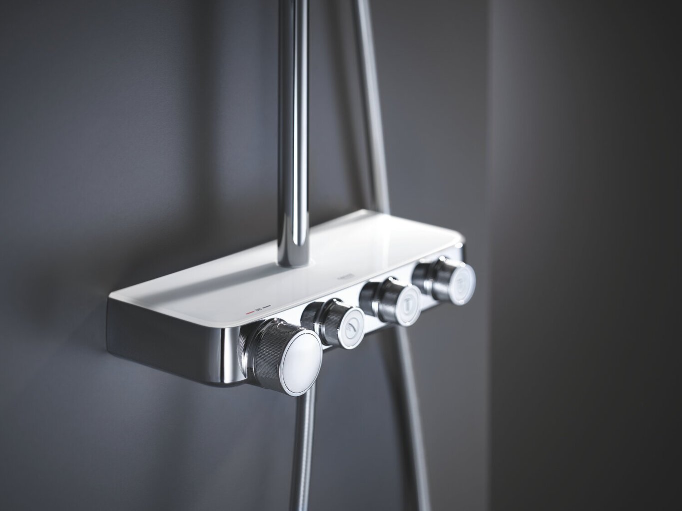 GROHE Euphoria SmartControl 310 Duo dušo sistema su 2-jų srovių 310mm lietaus galva ir 3-jų srovių 110mm dušeliu, vandenį taupanti, Moon White sp., 26507LS0 kaina ir informacija | Dušo komplektai ir panelės | pigu.lt