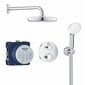 GROHE Grohtherm Perfect potinkinio dušo rinkinys su Tempesta 210mm lietaus galva ir Tempesta 100mm II rankiniu dušeliu, chromas, 34727000 цена и информация | Dušo komplektai ir panelės | pigu.lt