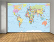 Fototapetai - Pasaulio žemėlapis - Didžiausi miestai цена и информация | Vaikiški fototapetai | pigu.lt