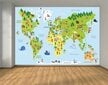 Fototapetai - Žaismingas pasaulio žemėlapis цена и информация | Vaikiški fototapetai | pigu.lt