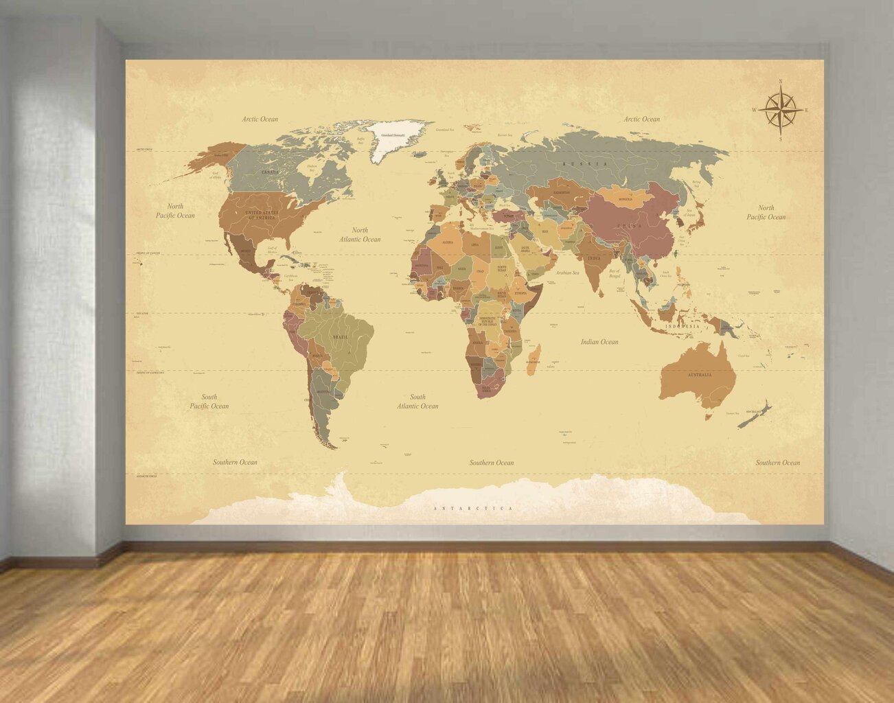 Fototapetai - Senovinis pasaulio žemėlapis kaina ir informacija | Vaikiški fototapetai | pigu.lt