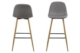 2-jų baro kėdžių komplektas Wilma, šviesiai pilkas kaina ir informacija | Virtuvės ir valgomojo kėdės | pigu.lt