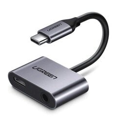 Ugreen CM193 adapteris USB-C į USB-C, 3.5 mm, pilkas kaina ir informacija | Adapteriai, USB šakotuvai | pigu.lt