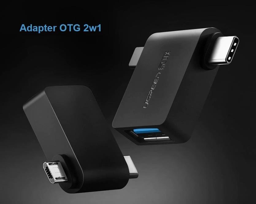 Ugreen adapteris OTG USB-A 3.0 į USB-C ir micro-USB, juodas kaina ir informacija | Adapteriai, USB šakotuvai | pigu.lt