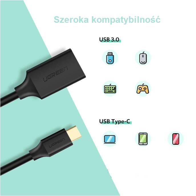 Ugreen US154 adapteris OTG USB-C 3.0, baltas kaina ir informacija | Adapteriai, USB šakotuvai | pigu.lt