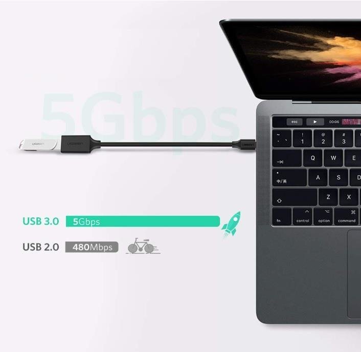 Ugreen US154 adapteris OTG USB-C 3.0, baltas kaina ir informacija | Adapteriai, USB šakotuvai | pigu.lt