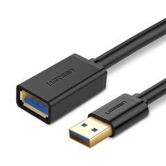 Удлинительный кабель Ugreen US129 USB 3.0, 1.5 м, черный цена и информация | Адаптеры, USB-разветвители | pigu.lt