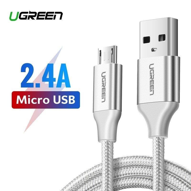 Ugreen US290 laidas micro USB, QC 3.0 2.4A, 1.5 m, baltas kaina ir informacija | Kabeliai ir laidai | pigu.lt