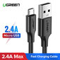 Ugreen US289 laidas micro USB, QC 3.0, 2.4A. 2 m, baltas kaina ir informacija | Kabeliai ir laidai | pigu.lt
