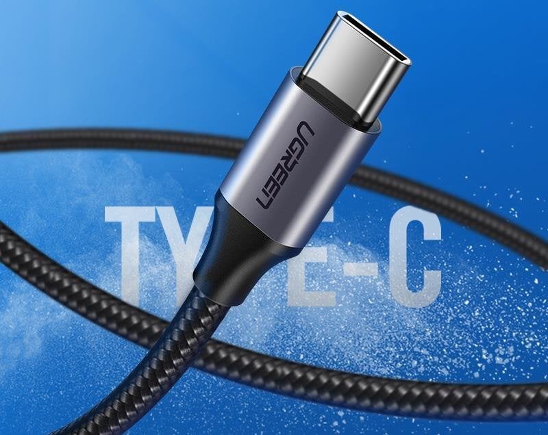 Ugreen US288 laidas USB-C, QC3.0, aliuminis kištukas, 0.5 m, juodas kaina ir informacija | Kabeliai ir laidai | pigu.lt