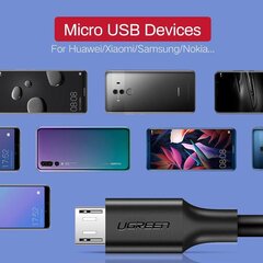 Ugreen 60142, Micro USB M/USB 3.0 M, 1,5 m kaina ir informacija | Kabeliai ir laidai | pigu.lt