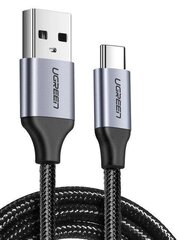 Кабель Ugreen US288 USB-C, QC3.0, алюминиевый штекер, 0,25 м, чернить цена и информация | Кабели и провода | pigu.lt