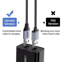 Ugreen USB - micro USB kabelis, 0.5 m, pilkas kaina ir informacija | Kabeliai ir laidai | pigu.lt