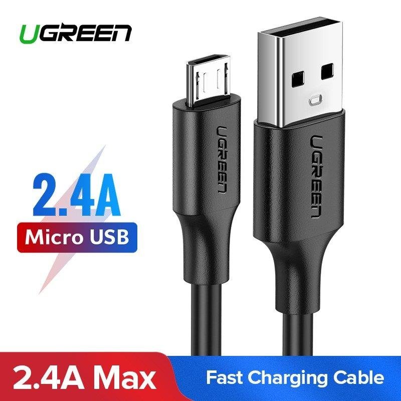Ugreen US289 laidas USB į Micro USB, QC 3.0, 2.4A, 0.5 m, juodas kaina ir informacija | Kabeliai ir laidai | pigu.lt