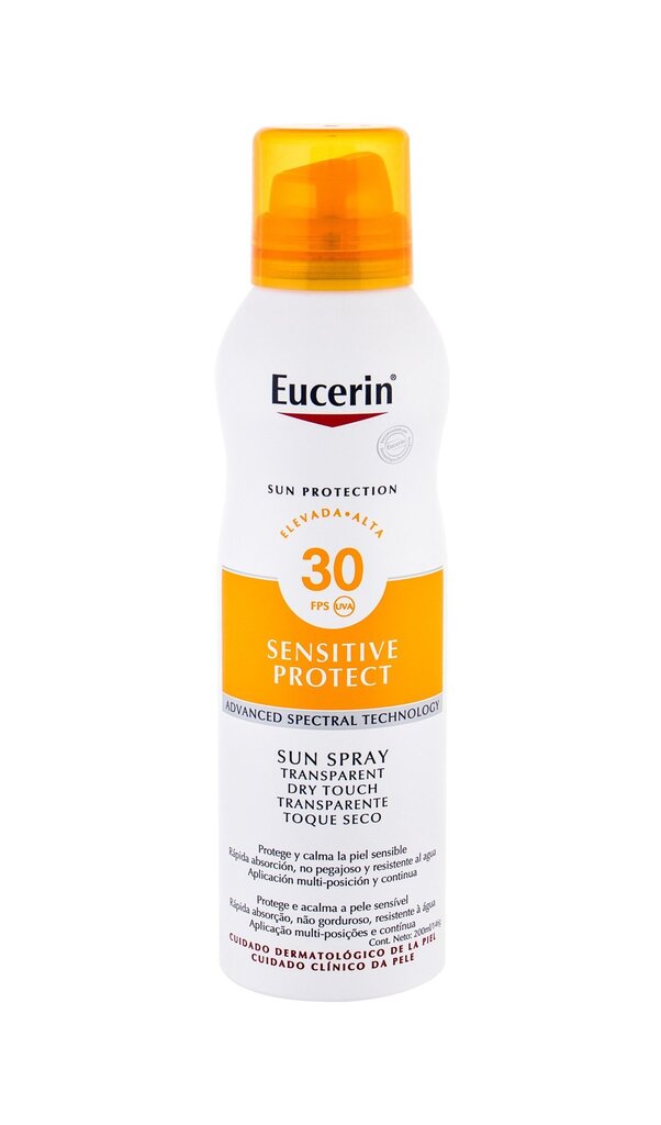 Purškiamas losjonas nuo saulės Eucerin Transparent Dry Touch SPF30 200 ml цена и информация | Kremai nuo saulės | pigu.lt