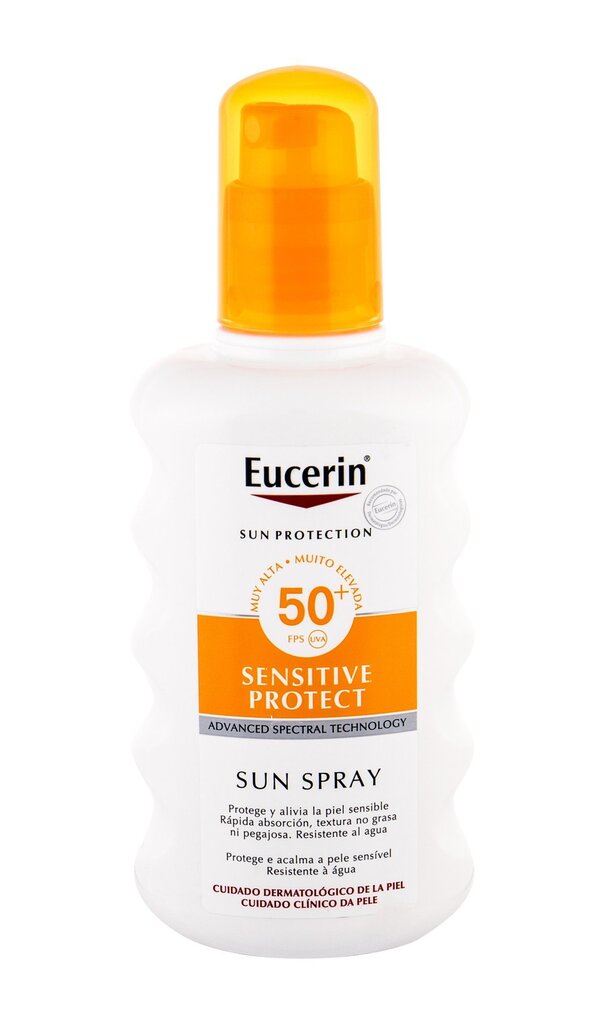 Apsauginis purškiklis nuo saulės Eucerin Sensitive Protect SPF50+, 200 ml kaina ir informacija | Kremai nuo saulės | pigu.lt