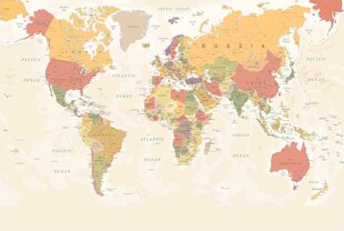 Fototapetai - Švelnus Pasaulio žemėlapis kaina ir informacija | Vaikiški fototapetai | pigu.lt