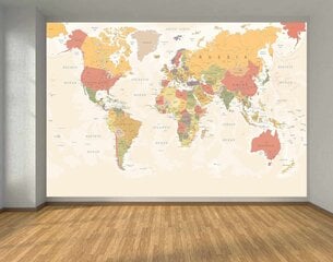 Fototapetai - Švelnus Pasaulio žemėlapis kaina ir informacija | Vaikiški fototapetai | pigu.lt