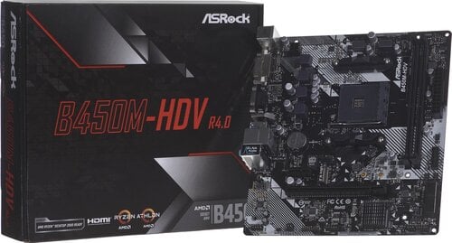 ASRock B450M-HDV R4.0 kaina ir informacija | Pagrindinės plokštės | pigu.lt