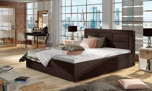 Кровать Rosano MD, 160х200 см, гобелен, коричневая цена и информация | Кровати | pigu.lt