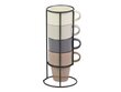 Spalvotų puodelių rinkinys su stovu 5 dalių kaina ir informacija | Taurės, puodeliai, ąsočiai | pigu.lt
