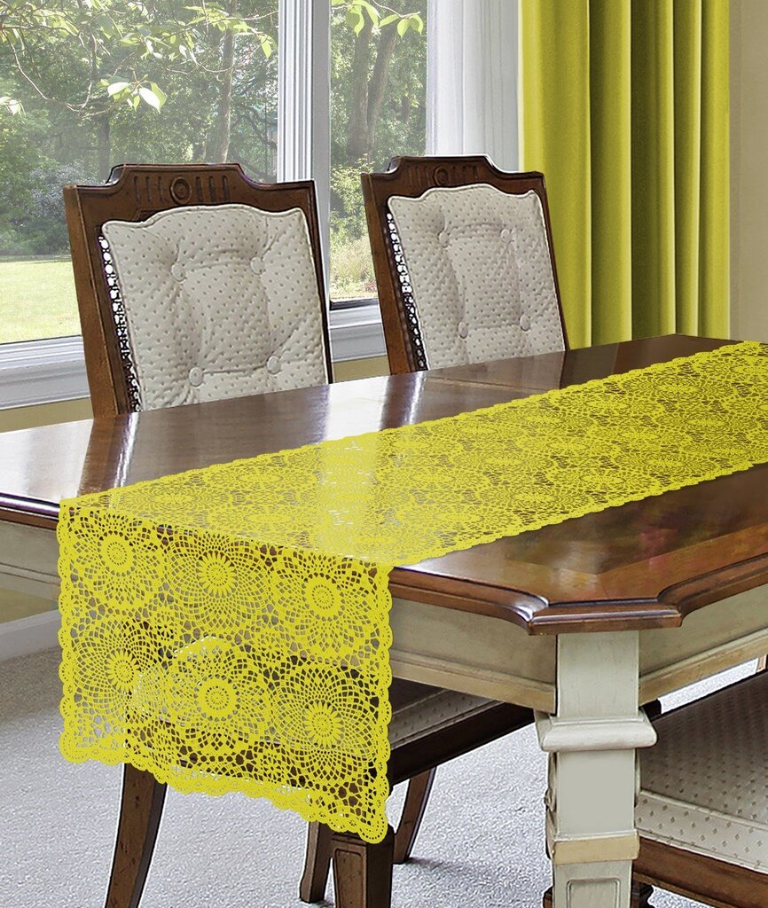 Stalo takelis CHO Sonia, 40x150 cm, geltona kaina ir informacija | Staltiesės, servetėlės | pigu.lt