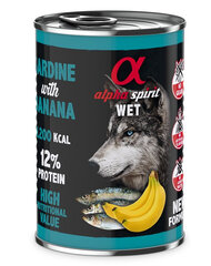 Alpha Spirit Multiproteina консервы с сардинами и бананами, 1,47 кг цена и информация | Консервы для собак | pigu.lt