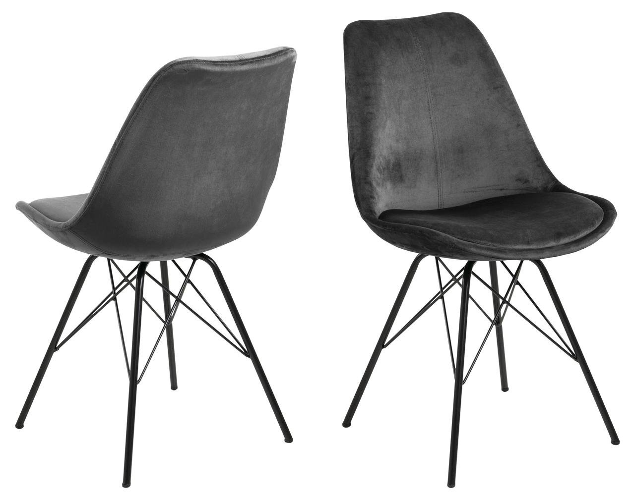 2-jų kėdžių komplektas Eris, pilkas цена и информация | Virtuvės ir valgomojo kėdės | pigu.lt