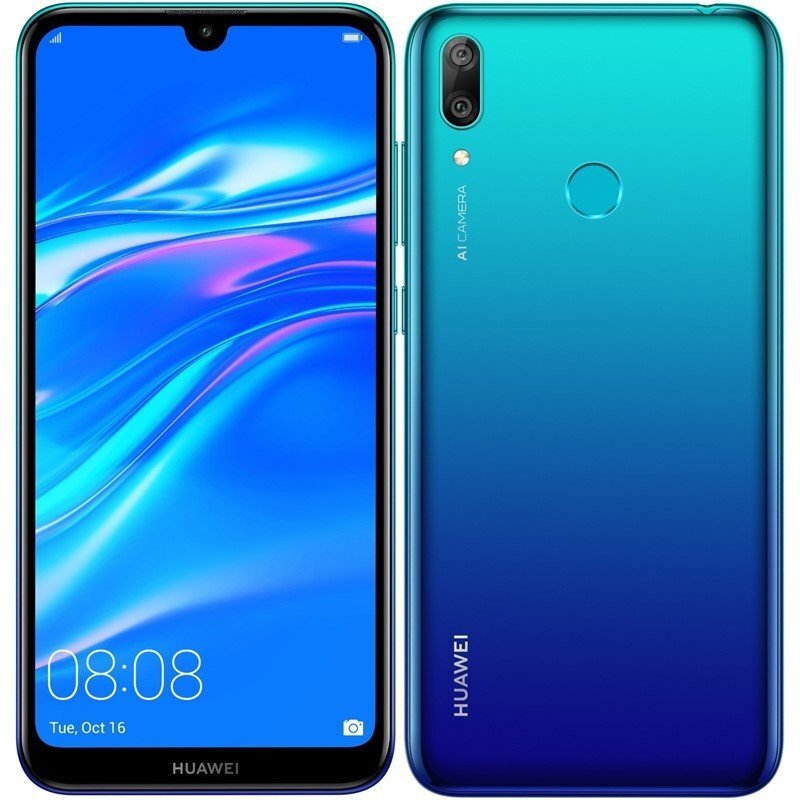 Huawei Y7 2019, Dual SIM 2/16 GB, Mėlyna kaina ir informacija | Mobilieji telefonai | pigu.lt