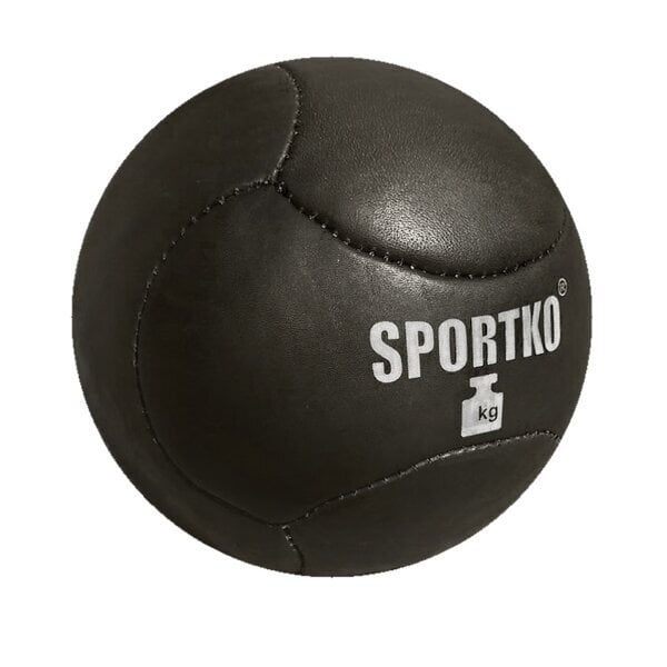 Kimštinis svorinis odinis medicininis kamuolys SportKO Medbo PRO, 10 kg kaina ir informacija | Svoriniai kamuoliai | pigu.lt