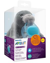 Čiulptukas su pliušiniu žaislu Philips Avent "Ultra soft", 0-6 mėn., SCF348/14 kaina ir informacija | Čiulptukai | pigu.lt