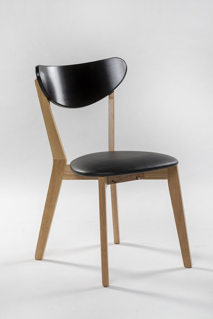 2-jų kėdžių komplektas Veneto, rudas/juodas kaina ir informacija | Virtuvės ir valgomojo kėdės | pigu.lt