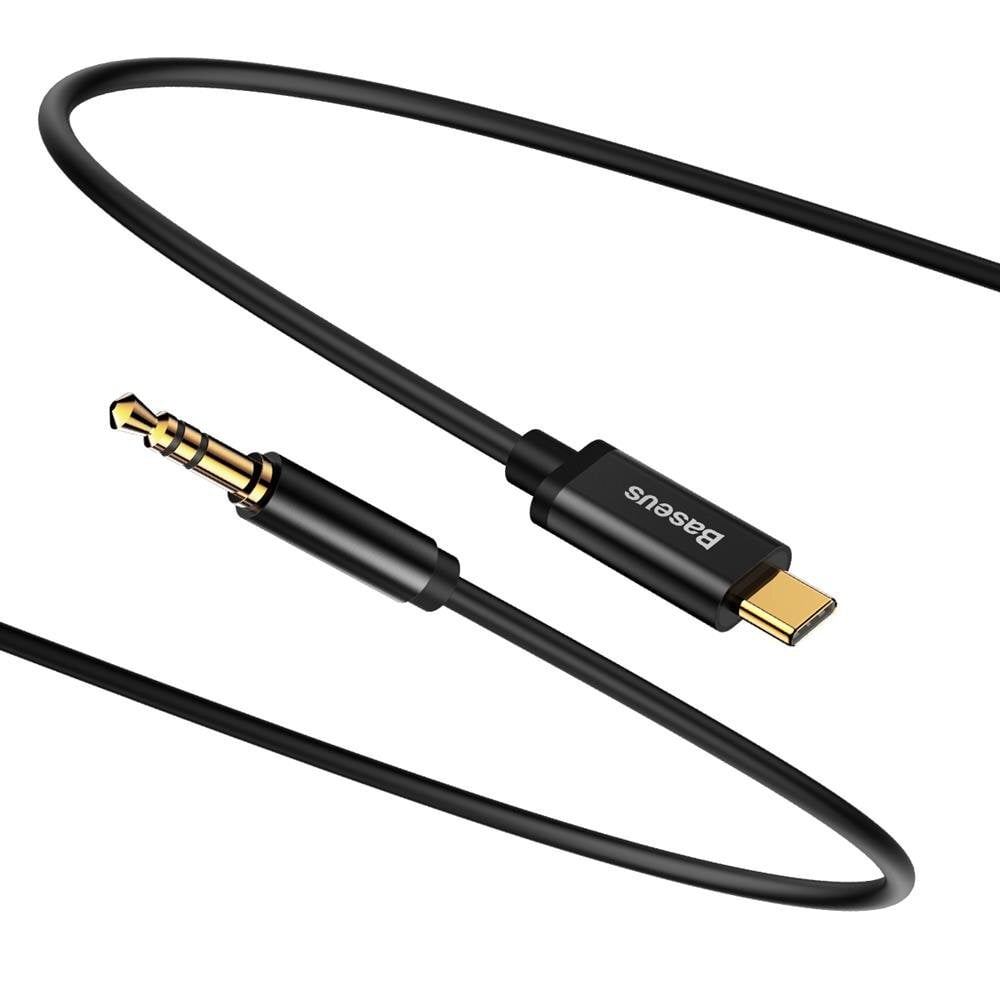 Baseus Yiven audio M01 USB type-C / mini-jack (3,5 mm) 1,2 m laidas, Juoda kaina ir informacija | Laidai telefonams | pigu.lt