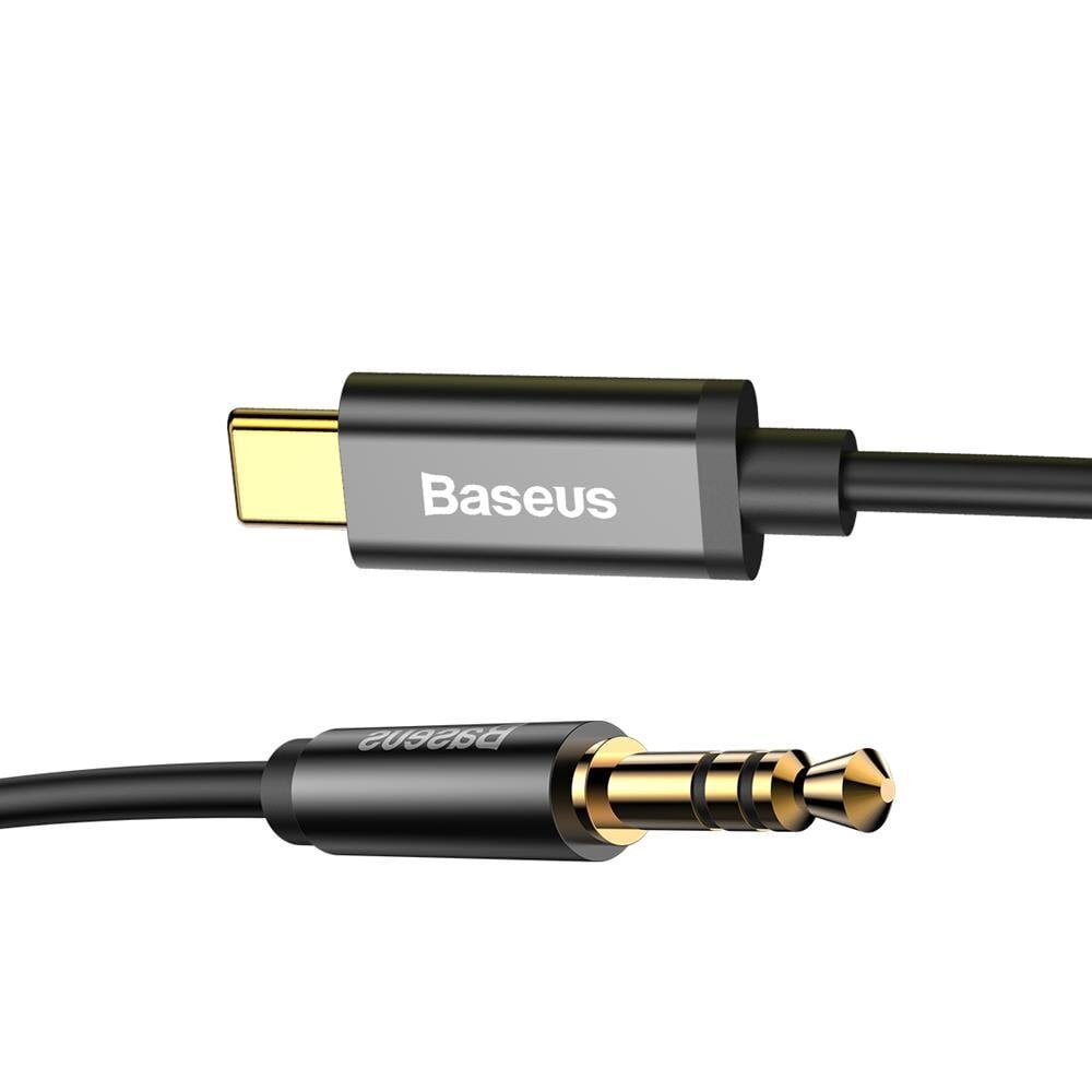 Baseus Yiven audio M01 USB type-C / mini-jack (3,5 mm) 1,2 m laidas, Juoda kaina ir informacija | Laidai telefonams | pigu.lt