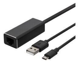 Deltaco CAST-ETHERNET, USB-A, USB micro-B, RJ45, 1m kaina ir informacija | Kabeliai ir laidai | pigu.lt