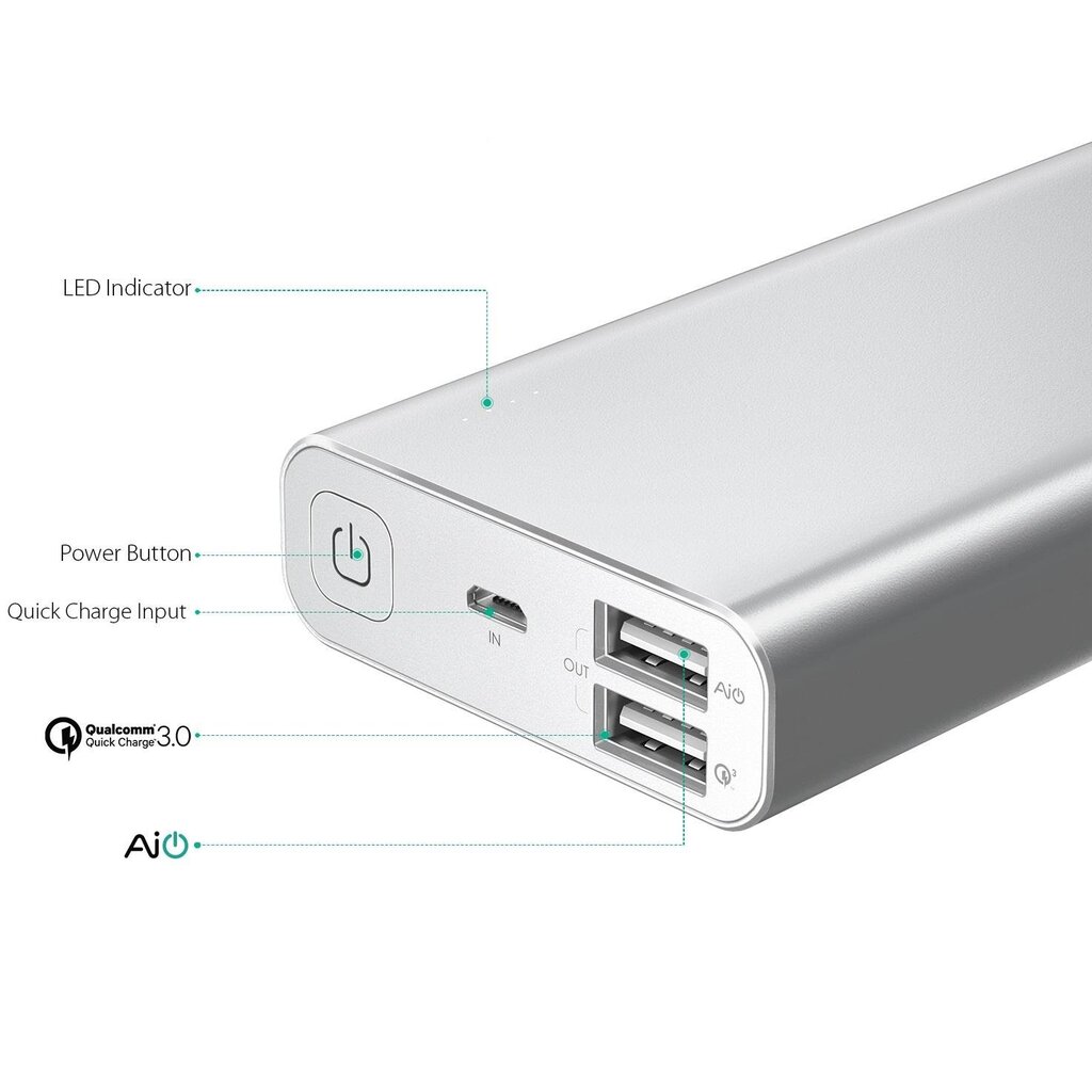 Aukey PB-AT10 kaina ir informacija | Atsarginiai maitinimo šaltiniai (power bank) | pigu.lt