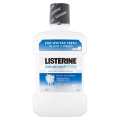 Burnos skalavimo skystis Listerine Advanced White 1000 ml kaina ir informacija | Dantų šepetėliai, pastos | pigu.lt