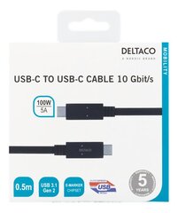 Deltaco USBC-1401M, USB C, 0,5 м цена и информация | Кабели для телефонов | pigu.lt