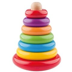 Medinis žaislas Woody 90003 Eco Piramidė - rūšiuolis kaina ir informacija | Žaislai kūdikiams | pigu.lt