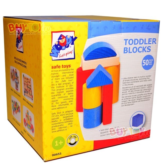 Medinės kaladėlės Woody 90651 цена и информация | Žaislai kūdikiams | pigu.lt