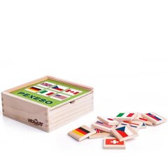 Деревянные памятные (memo) карточки Флаги Woody, 93058, 44 д. цена и информация | Настольные игры, головоломки | pigu.lt