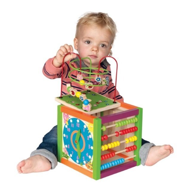 Ergoterapinis kubas labirintas Woody, 90837 kaina ir informacija | Žaislai kūdikiams | pigu.lt
