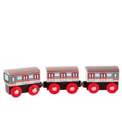 Деревянный поезд Woody, 91851 цена и информация | Игрушки для мальчиков | pigu.lt