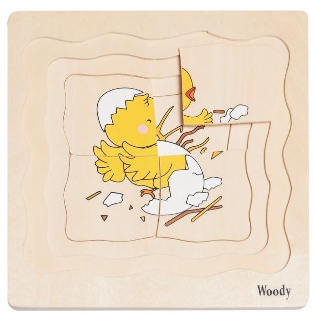 Medinės dėlionės Woody 90073 kaina ir informacija | Žaislai kūdikiams | pigu.lt