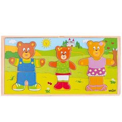 Деревянная головоломка семья Медвежат Woody, 90 810, 54 части. цена и информация | Игрушки для малышей | pigu.lt