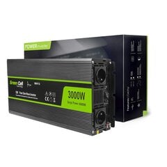 Преобразователь напряжения Green Cell ® 12V 230В, 3000Вт/6000Вт цена и информация | Преобразователи напряжения | pigu.lt