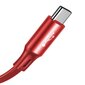 Baseus USB - micro USB / Lightning / USB-C Cable, 1,2 m, raudonas kaina ir informacija | Laidai telefonams | pigu.lt