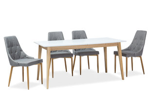 Стол Signal Meble Cesar, 68x120 см, цвет белый / дуб цена и информация | Кухонные и обеденные столы | pigu.lt
