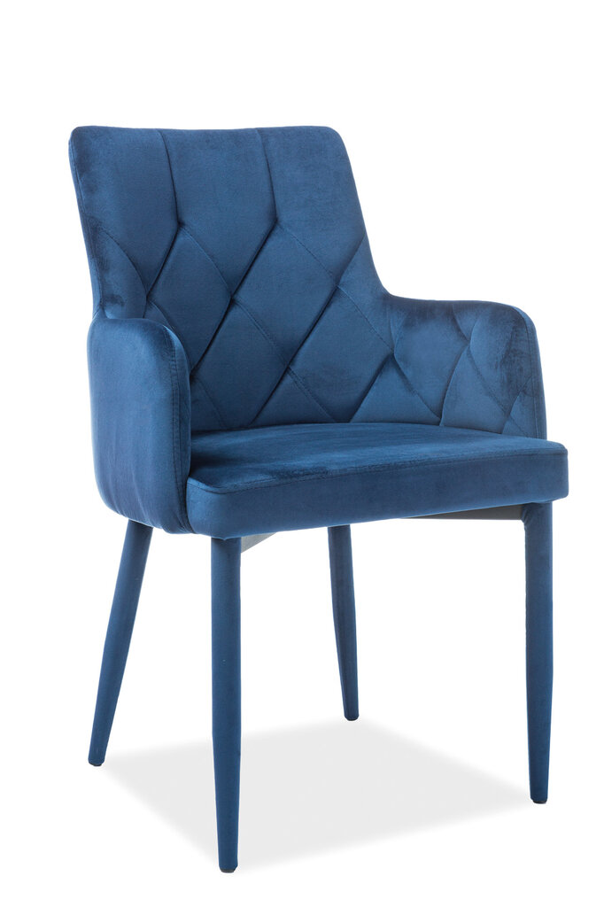 4-ių kėdžių komplektas Signal Meble Ricardo Velvet, mėlynas kaina ir informacija | Virtuvės ir valgomojo kėdės | pigu.lt
